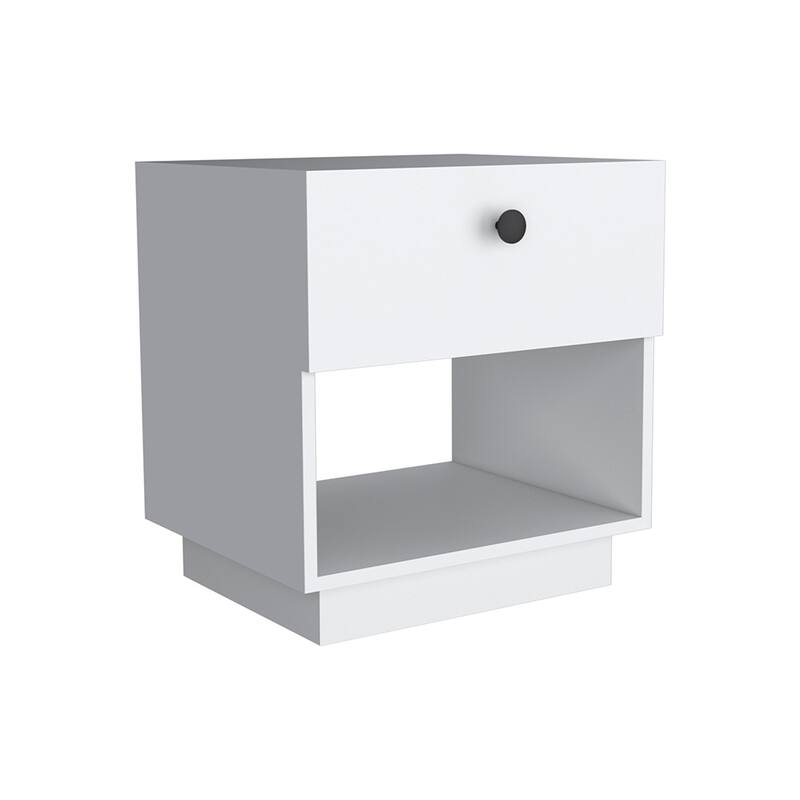 One Drawer Nightstand, White Finish, Ready to Assemble