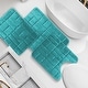 preview thumbnail 33 of 131, Clara Clark Ultra Soft Non Slip and Absorbent Bath Rug - Tiled Velvet Memory Foam Bath Mat Small-Large-Contour (3PK) - Teal