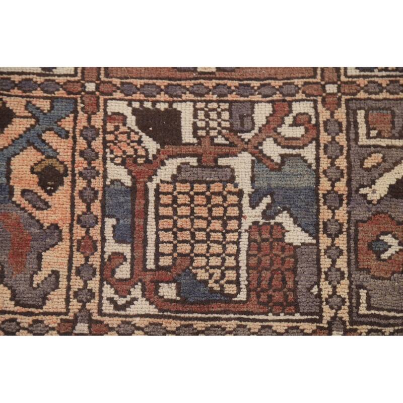 Garden Design Bakhtiari Persian Vintage Rug Hand-knotted Wool Carpet - 5'4" x 9'6"