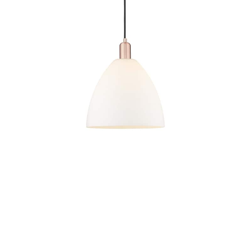 Innovations Lighting 716-1P-14-12 Bristol Pendant Bristol 12" Wide - Antique Copper / Matte White