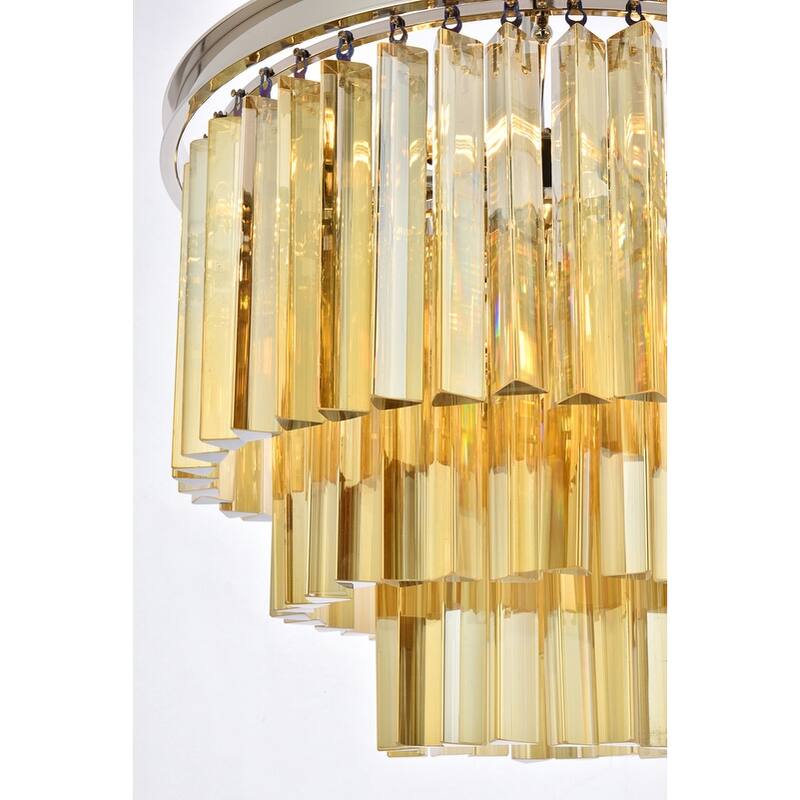 Royce Edge 9-Light Polished Nickel Chandelier
