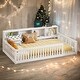 preview thumbnail 2 of 10, White Wood Twin XL Size Daybed with USB Ports and Storage Shelves, Box Spring Not Required