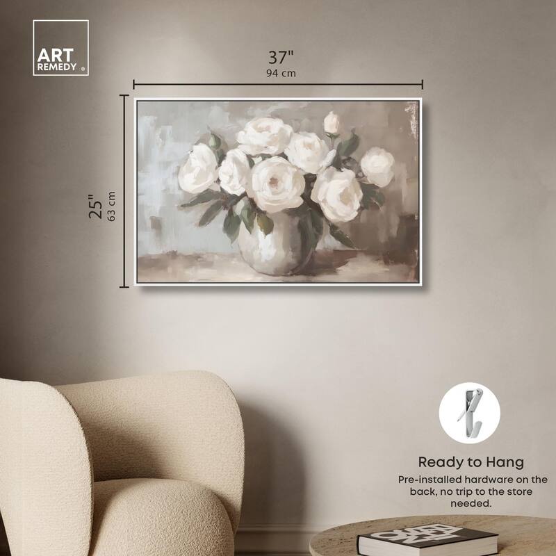 Creamy Cascade Cluster II Canvas by Art Remedy