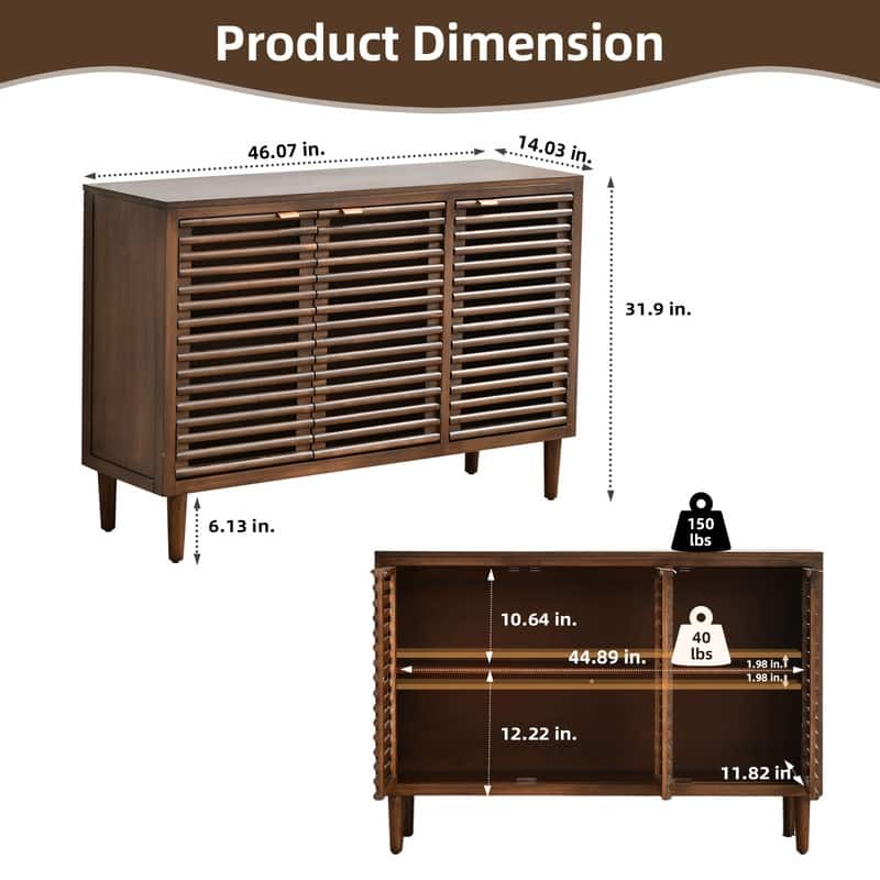 3-Door Storage Cabinet With Adjustable Shelves