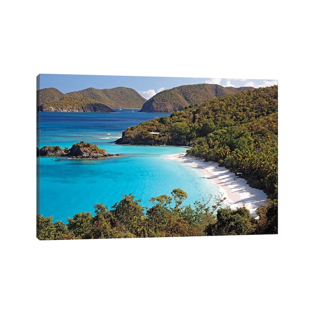 iCanvas "High Angle View of a Bay, Trunk Buy, St. John, US Virgin Islands" by George Oze Canvas Print