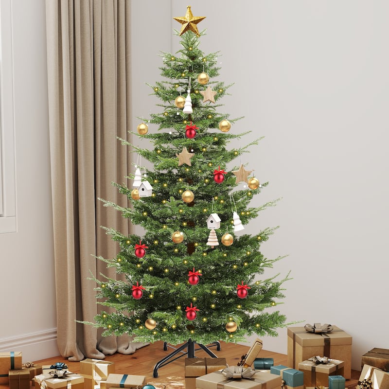 Moasis 6.5/7 ft Pre-Lit Artificial Aspen Fir Artificial Christmas Tree with 500 Multi-Mode Lights