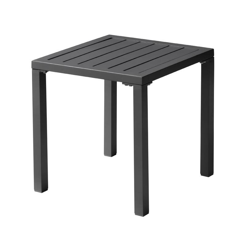 Outdoor Aluminum Chaise Lounge Chairs and Side Table, Sun Lounger with Adjustable Backrest