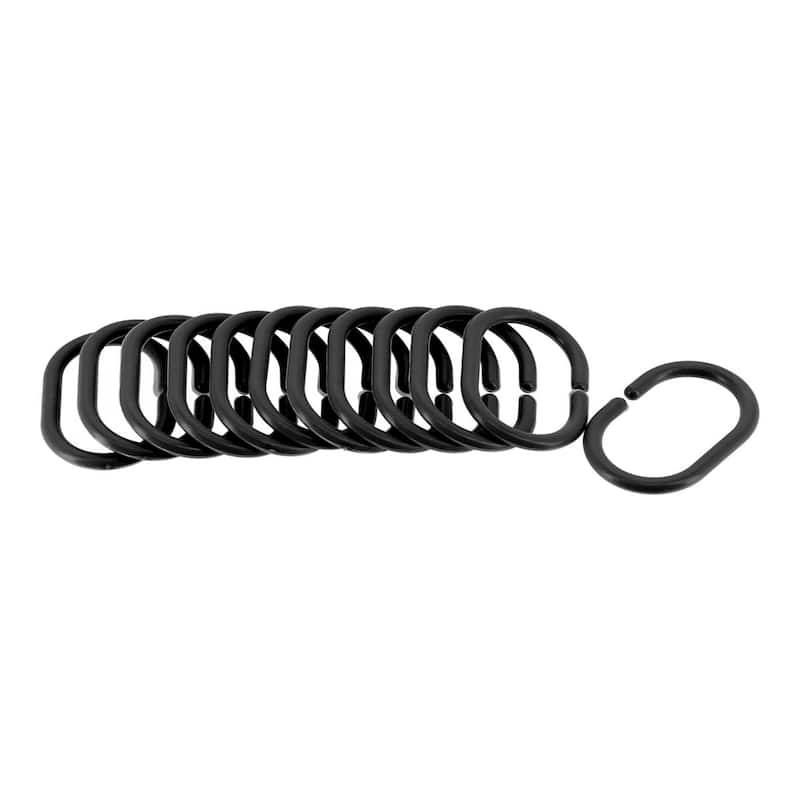 Evideco Shower Curtain Rings Plastic Hooks (Set of 12)