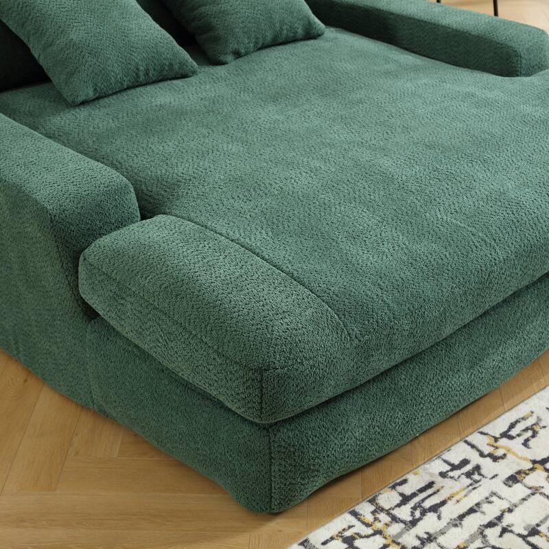 Chenille double spacious lazy sofa Living room Comfortable deep seat sofa with five pillows