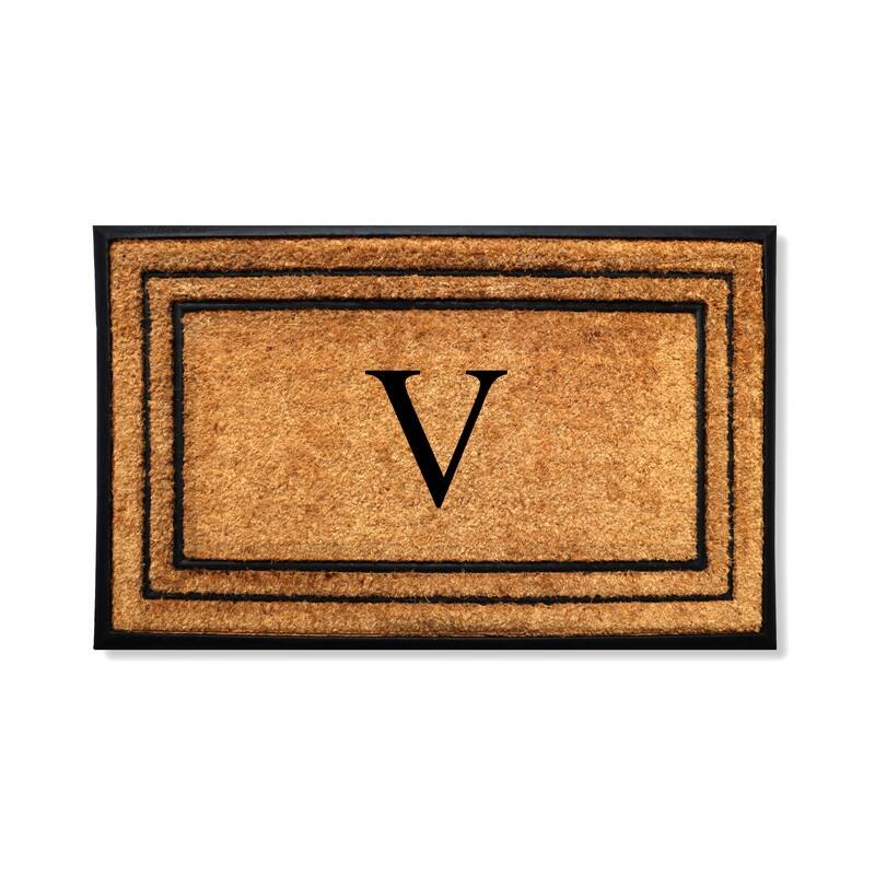 A1HC Natural Coir & Rubber Door Mat, Heavy Duty, Dirt Trapping, Long-Lasting Entrance Doormats,Thick & Durable Outdoor Entry Mat - 18" X 32" - V