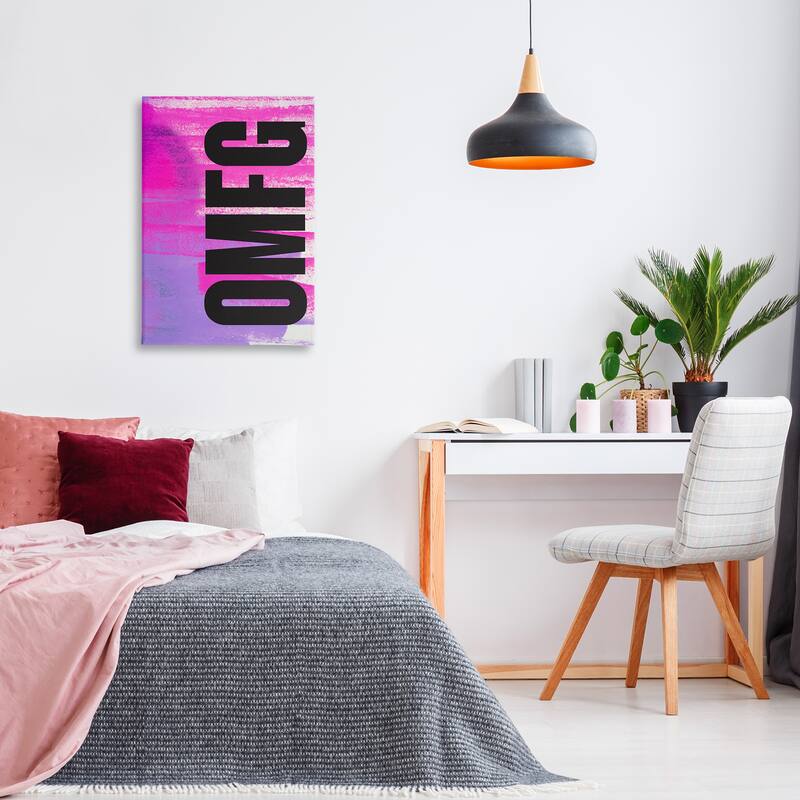 Stupell Bold OMFG on Abstract Canvas Wall Art Design By House of Lulu