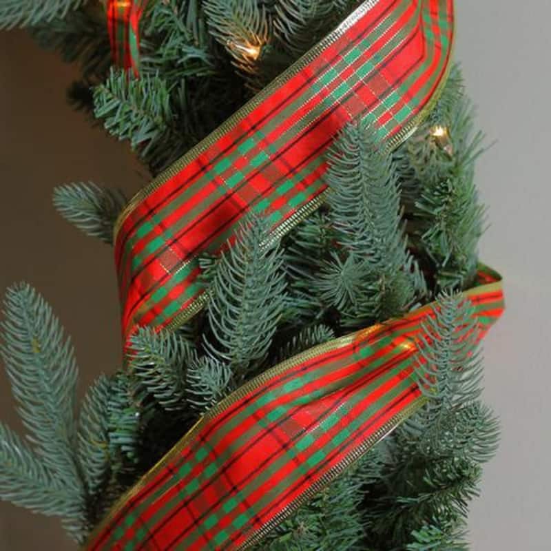 Striped Wired Christmas Craft Ribbon 2.5" x 10 Yards - 2.5" x 10