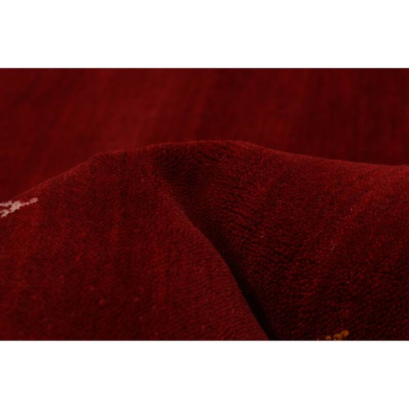 Kashkuli Gabbeh Red Rug 8'1" x 8'2" - 8'1 x 8'2