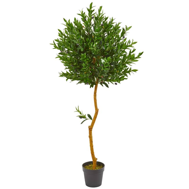 Artificial Olive Tree Topiary - 58 Inch Indoor Outdoor Green Décor - 51-60 Inches
