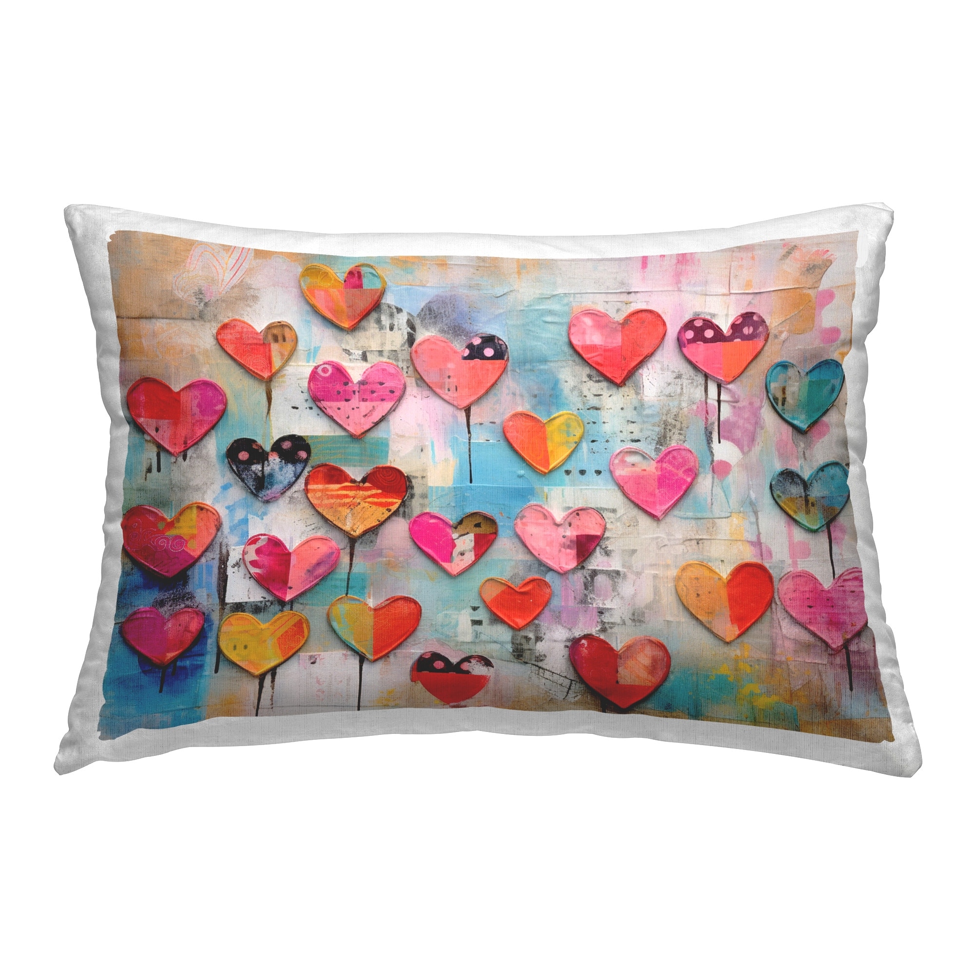 Stupell Playful Urban Hearts Pattern Decorative Printed Throw Pillow Design by LSR Design Studio