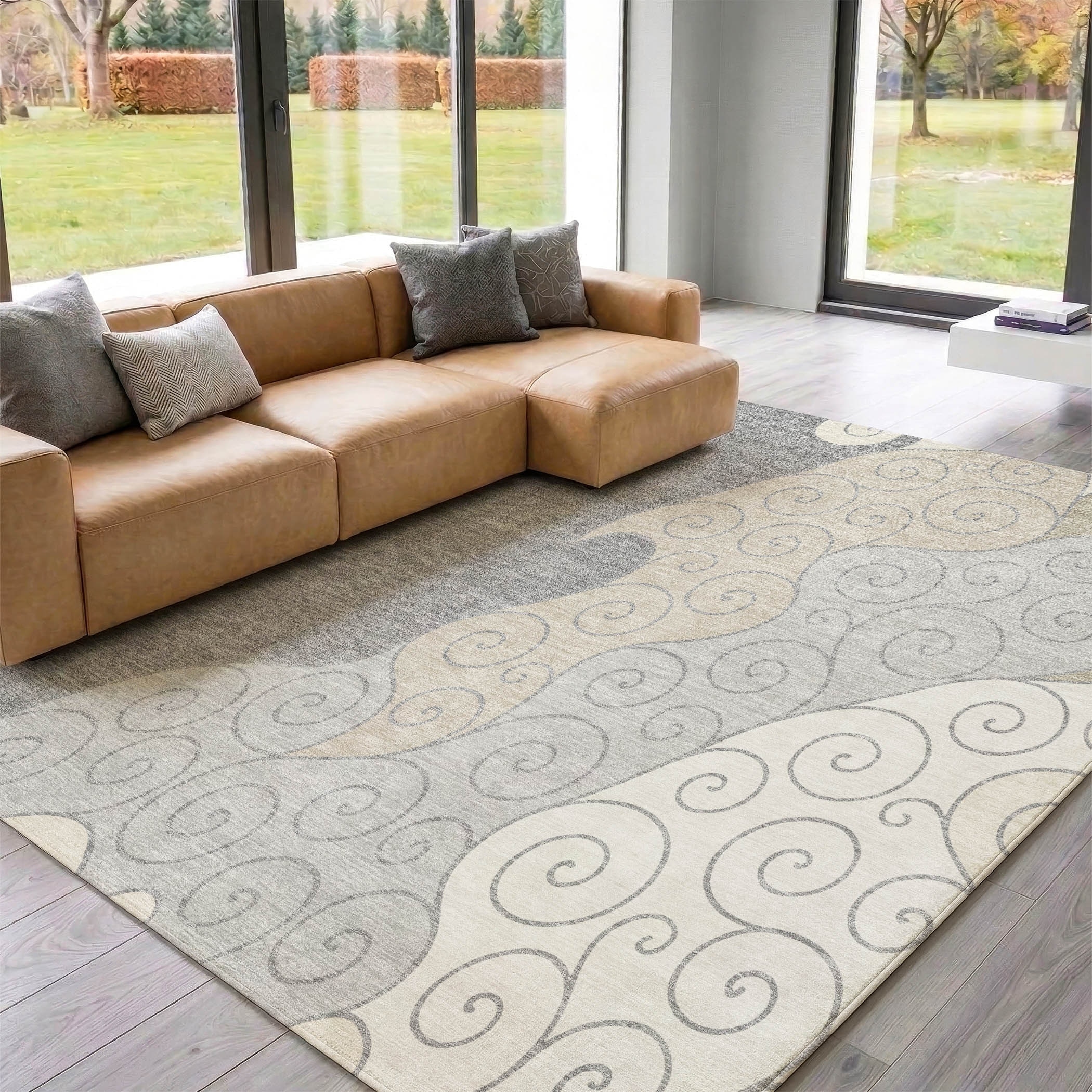 Premium Washable Super Soft Contemporary Marshall Mayfield Rug