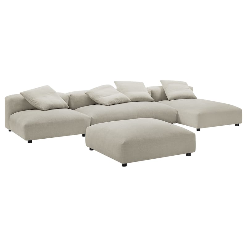 Solace 4-Piece Modular Upholstered Fabric Sectional Sofa