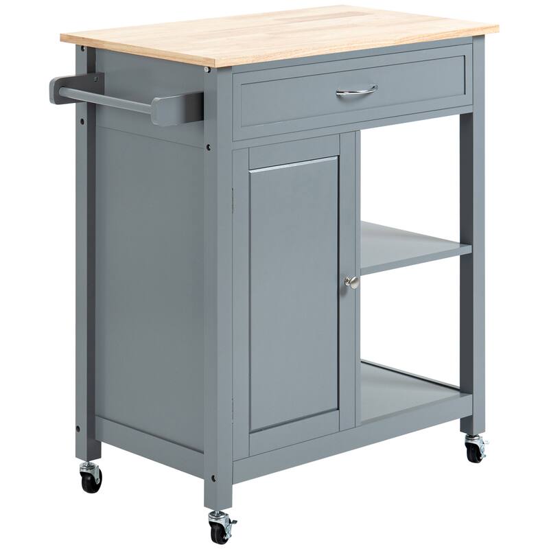 Kitchen Island Cart with Storage Shelf