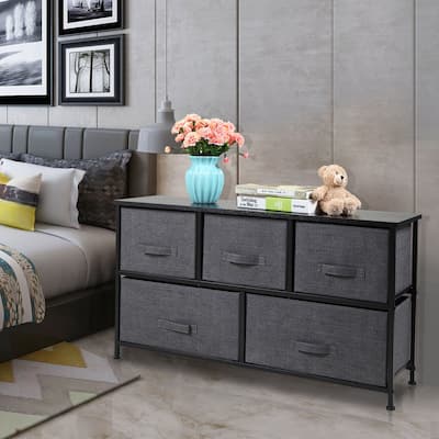 39.4 in. W x 21.5 in. H Pull-Out Non-Woven 5-Drawer Storage