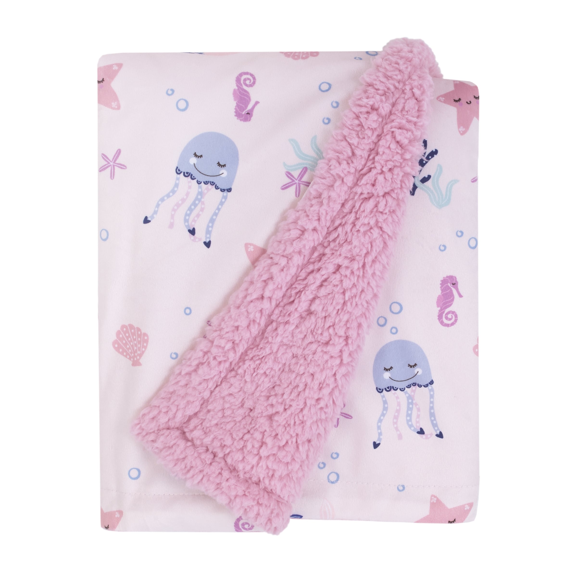 NOJO Mermaid Lagoon Super Soft Sherpa Baby Blanket