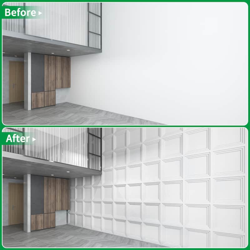 Atr3d 12pcs 24"x24" PVC 3D Wall Panel Ceiling Tile White or Black Cover 48 Sq.Ft.