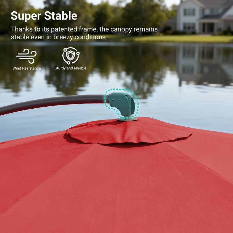 BONOSUKI 10ft Patio Offset Umbrella Outdoor Hanging Umbrella