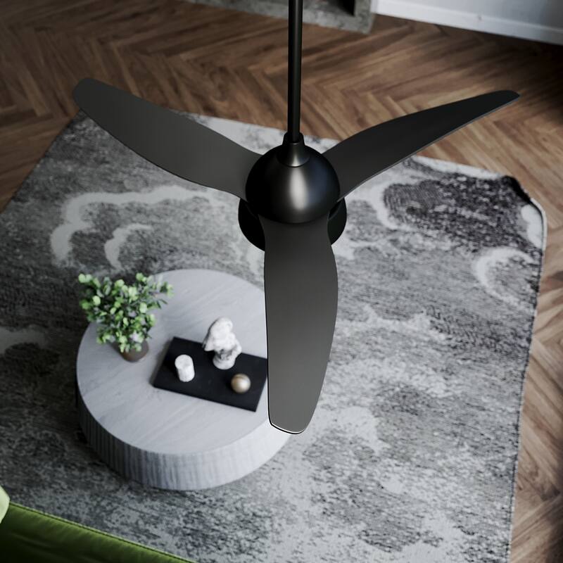 52 inch Dimmable Ceiling Fan with Remote Matte Black