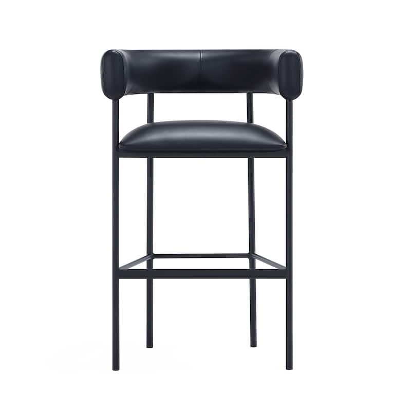 Onda Vegan Leather Metal Upholstered Barstool