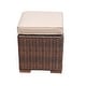 preview thumbnail 27 of 26, Outdoor Rattan Ottoman Set of 2 – Weather-Resistant Wicker Footstool with Thick Cushion