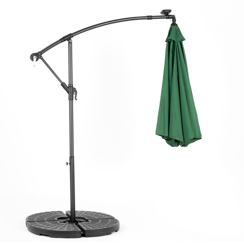10ft LED Light Hanging Patio Umbrella w/ Adjustable Dual-Handle System