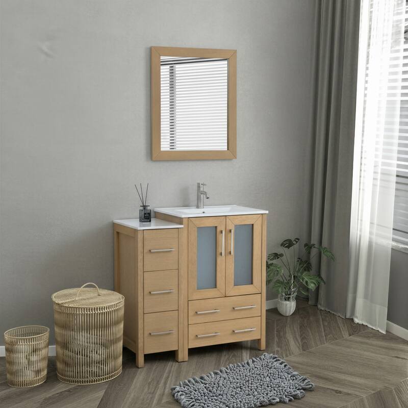 Vanity Art 36-Inch Single Sink Bathroom Vanity with Top & Free Mirror - 36 X 18.1 X 35.8