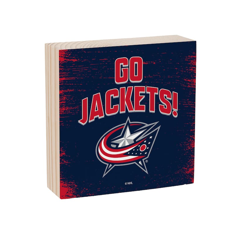 Columbus Blue Jackets Wooden Tabletop Mantel Shelf Sign