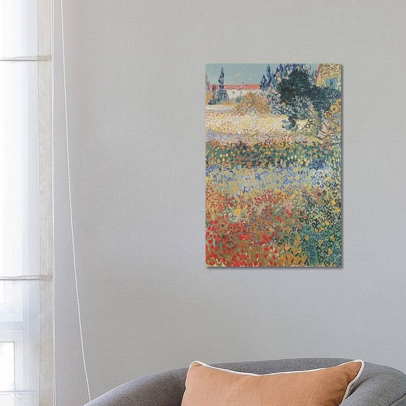iCanvas "Garden in Bloom, Arles, July 1888 " by Vincent van Gogh Canvas Print - 26x18x1.5