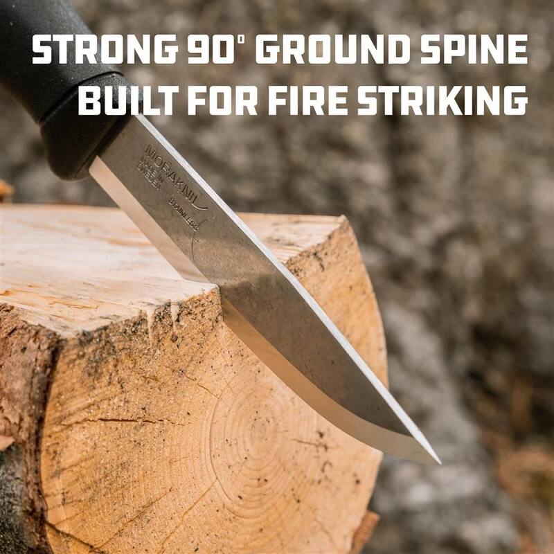Companion Spark ‎Stainless Steel Fixed Blade Knife, Fire Starter - Red