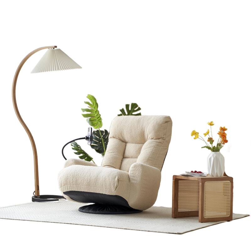 360 Degree Swivel Recliner Chair with Phone Holoder,Modern Leisure Chair Game Chair