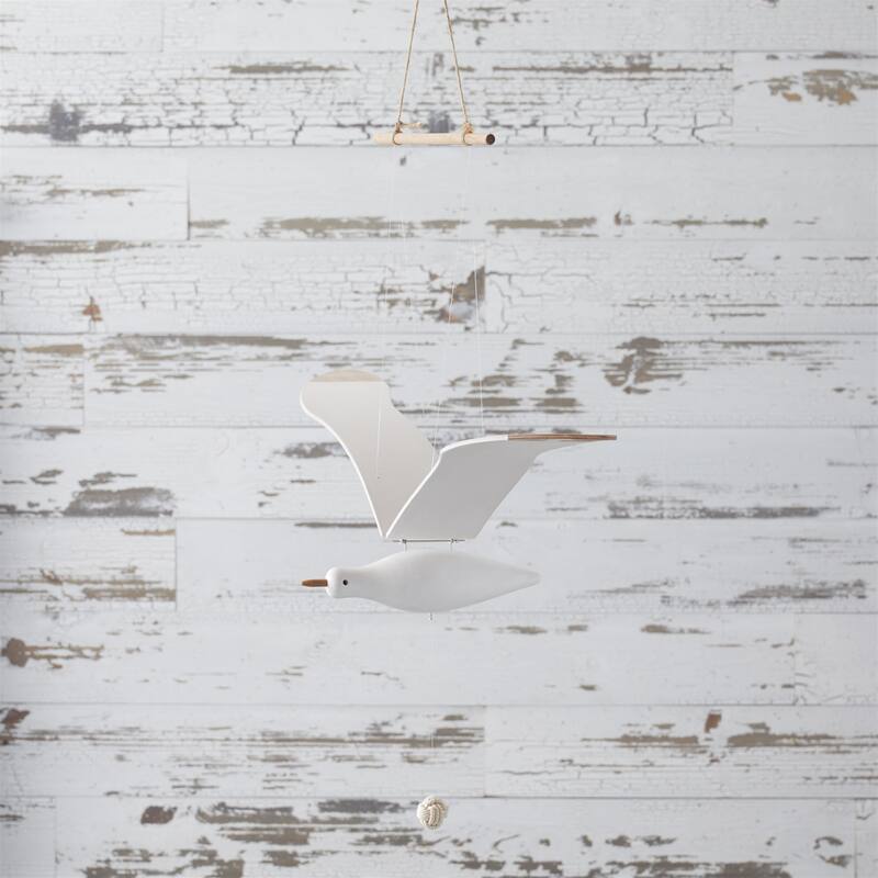 Hanging Wooden Flying Sea Bird Figurine - 37"