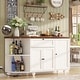 preview thumbnail 1 of 19, 55'' Farmhouse Buffet Cabinet with Charging Station, Coffee Sideboard for Kicthen and Bar White&Wood