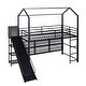 preview thumbnail 5 of 10, House Metal Twin Size Loft Bed with Shelves and Slide