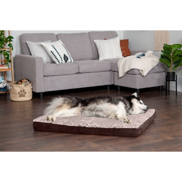 FurHaven Two-Tone Faux Fur & Suede Deluxe Orthopedic Dog Bed. Opens flyout.