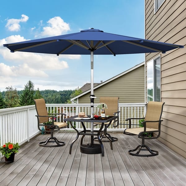 10 market patio umbrella Garvee ft Solar Umbrella, 40 LED Outdoor with Crank Lift, Push-Button Tilt, 8 Steel Ribs & Vented Canopy, Tan Supported by a sturdy 8 ACEGOSES 10-ft Steel Beige Push-button