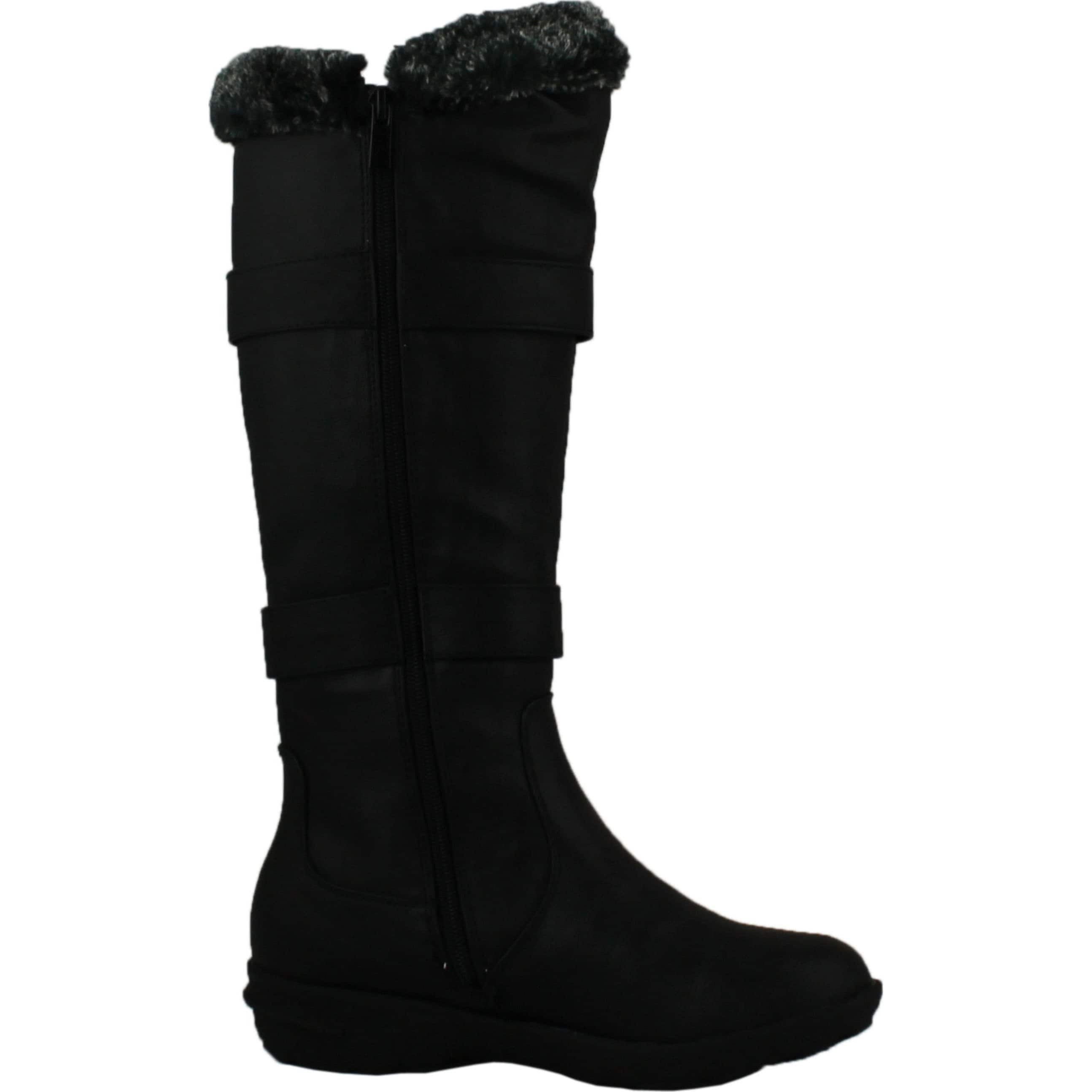 black knee high winter boots