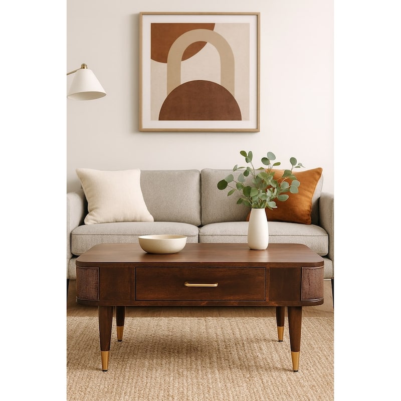 Artisan Furniture Solid Wood Belmont Coffee Table,Brown,1-Drawer - Wood - Brown