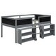 preview thumbnail 23 of 24, Twin Size Low Loft Bed with Two Movable Shelves and Ladder, White