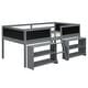 preview thumbnail 9 of 10, Twin Size Low Loft Kids Bed Frame with Movable Shelves, Decorative Chalkboard & Guardrails for Bedroom, Easy Assembly, Grey
