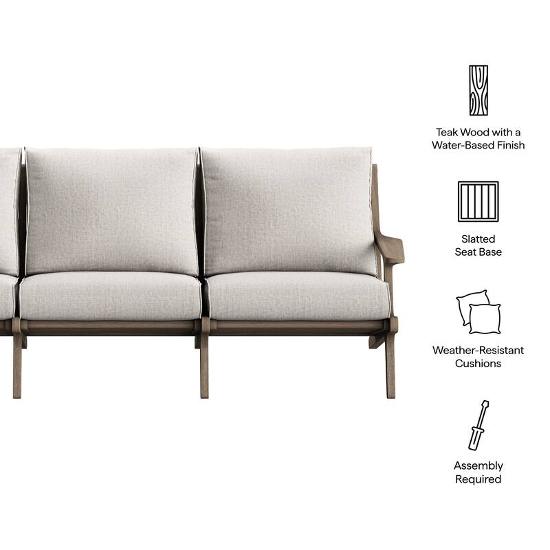 Saratoga Outdoor Patio Teak Sofa