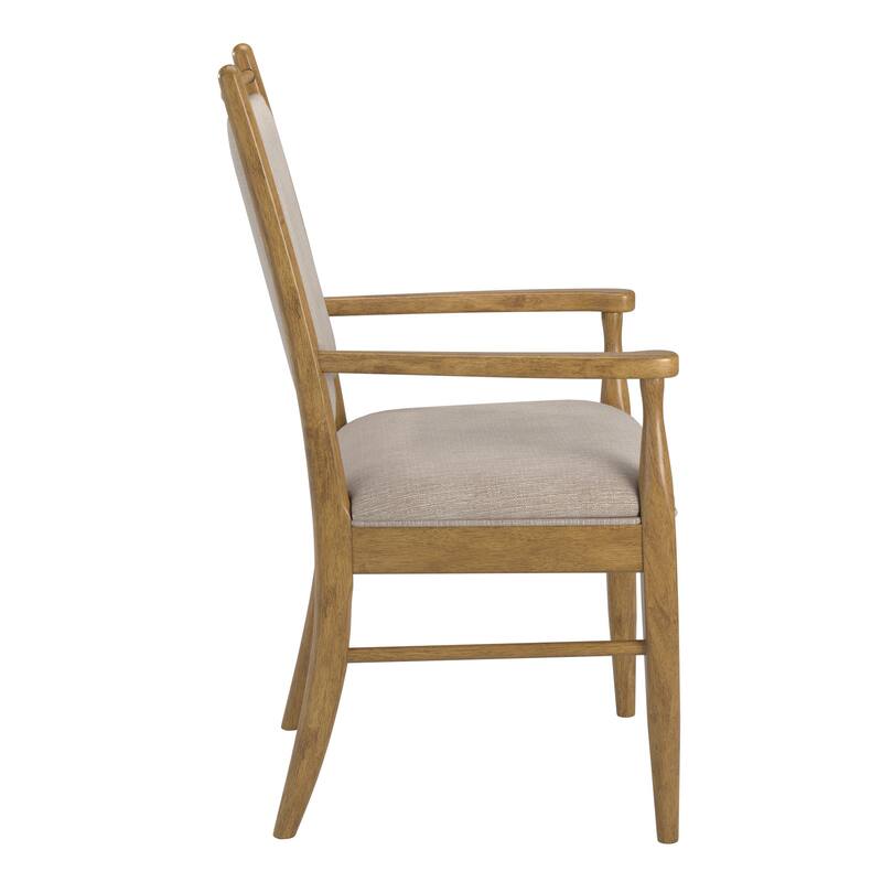 Harstad Wood Finish Beige Fabric Arm Chair (Set of 2) by iNSPIRE Q Modern
