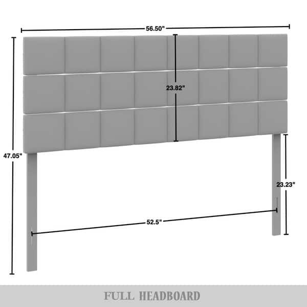 dimension image slide 3 of 4, CraftPorch Square Stitching Velvet Upholstered Headboard