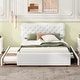 Full Size Upholstery Platform Bed with Storage Drawers, Trundle, and ...
