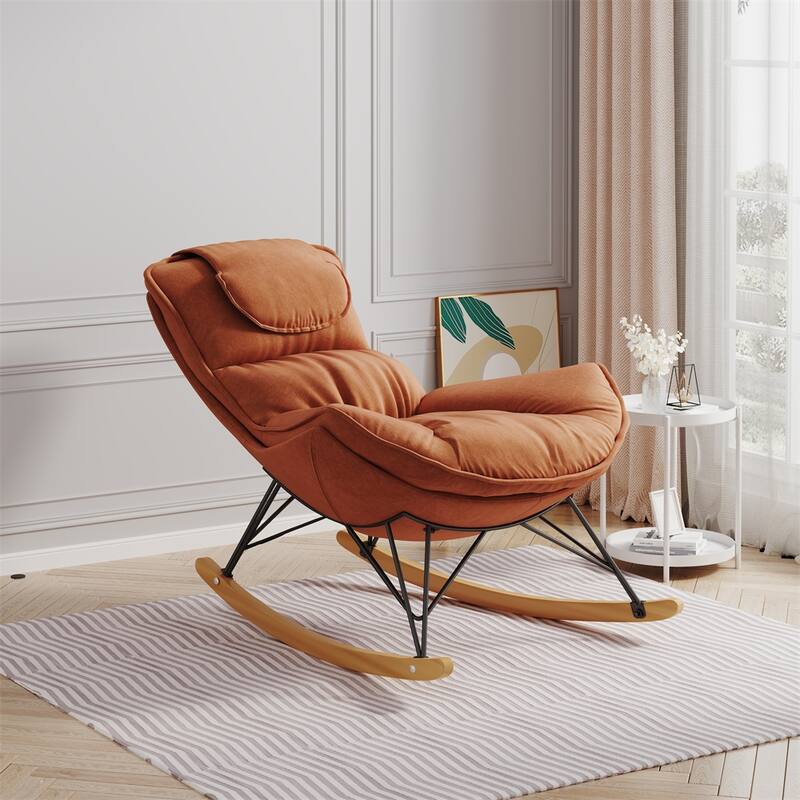 Leisure Single Rocking Chair, Detachable and Washable Seat Cushion