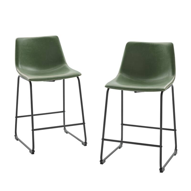 Middlebrook Prusiner 26-inch Faux Leather Counter Stool (Set of 2)